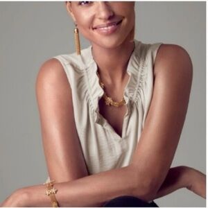 CABI #3441 Last Dance Sleeveless Blouse Champagne Size S